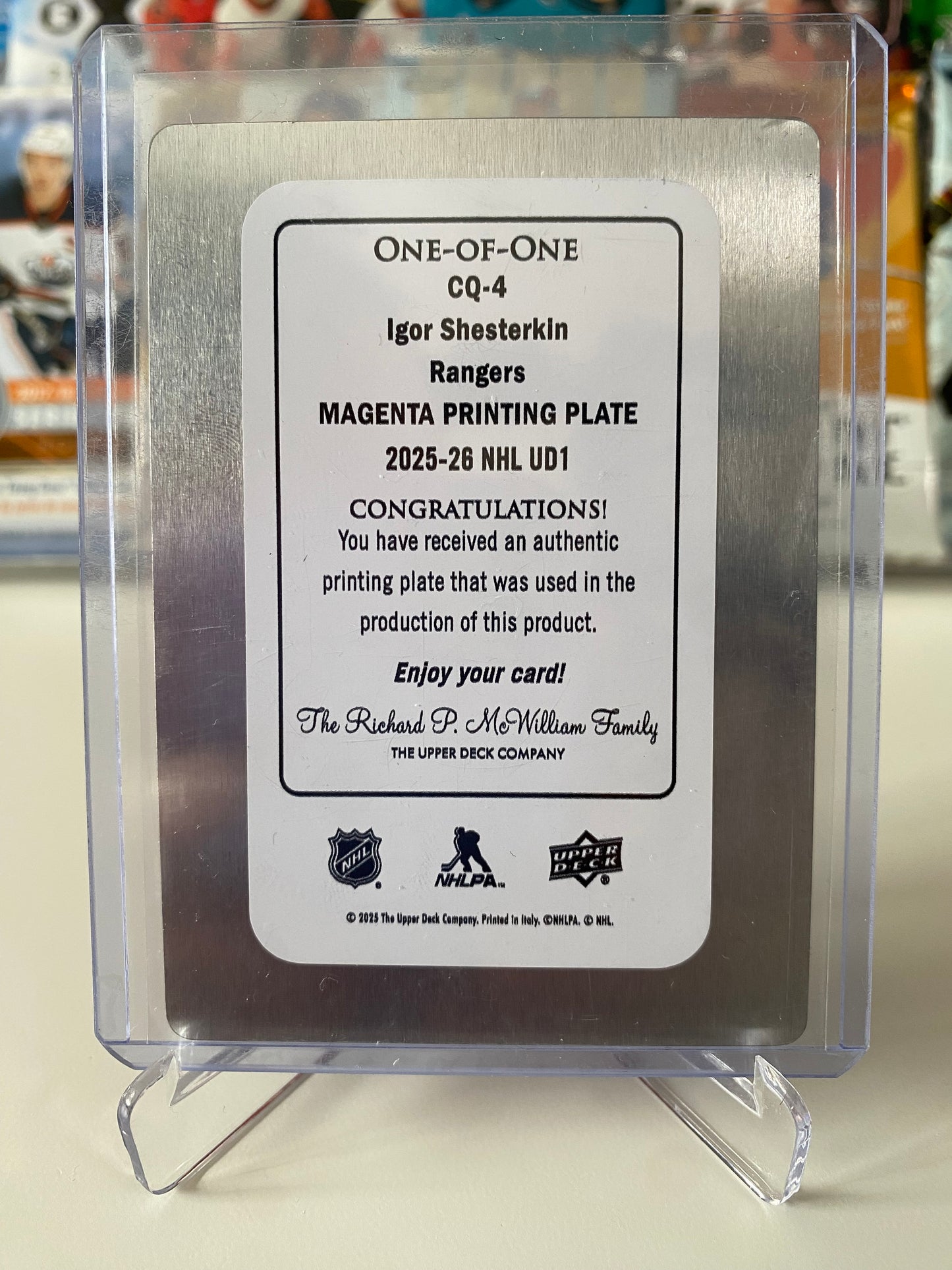 Igor Shesterkin 1/1 Printing Plate