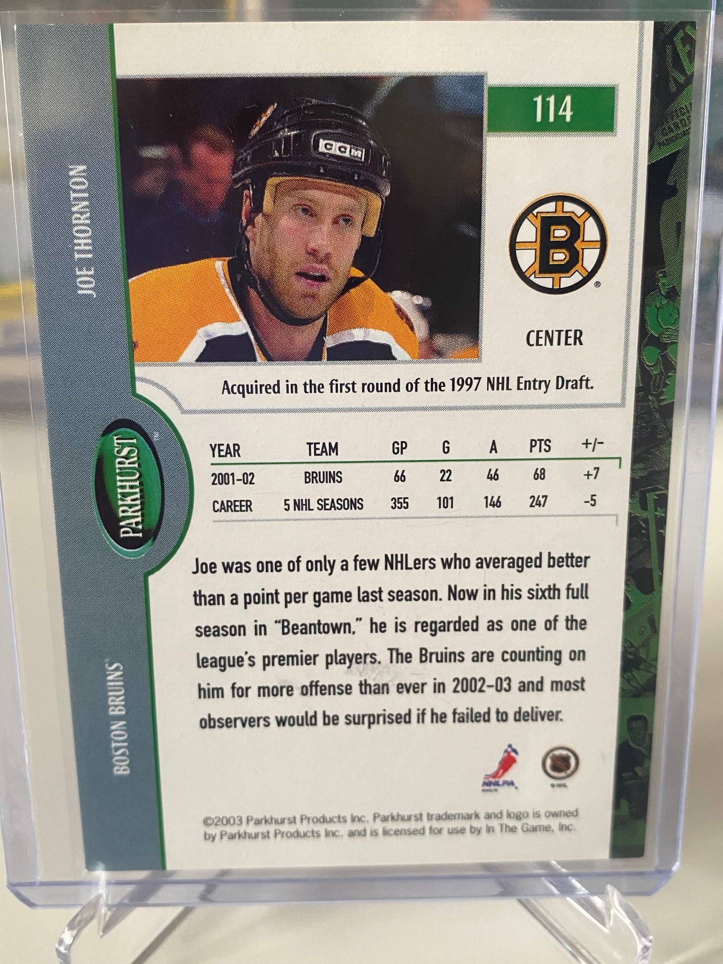 Joe Thornton Parkhurst 1/1