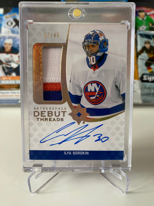 Ilya Sorokin Autographed Debut Threads /49